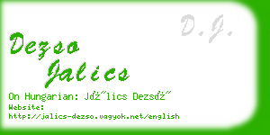 dezso jalics business card